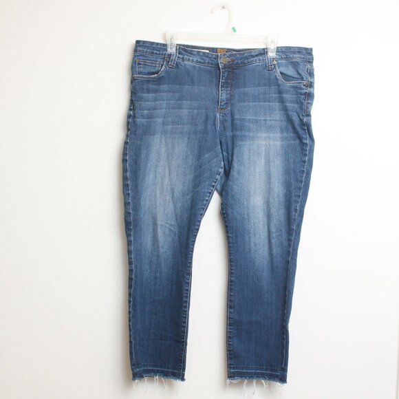 Kut from the Kloth Denim Jeans Womens 16W Blue Emma Ankle Straight Leg - Picture 1 of 12